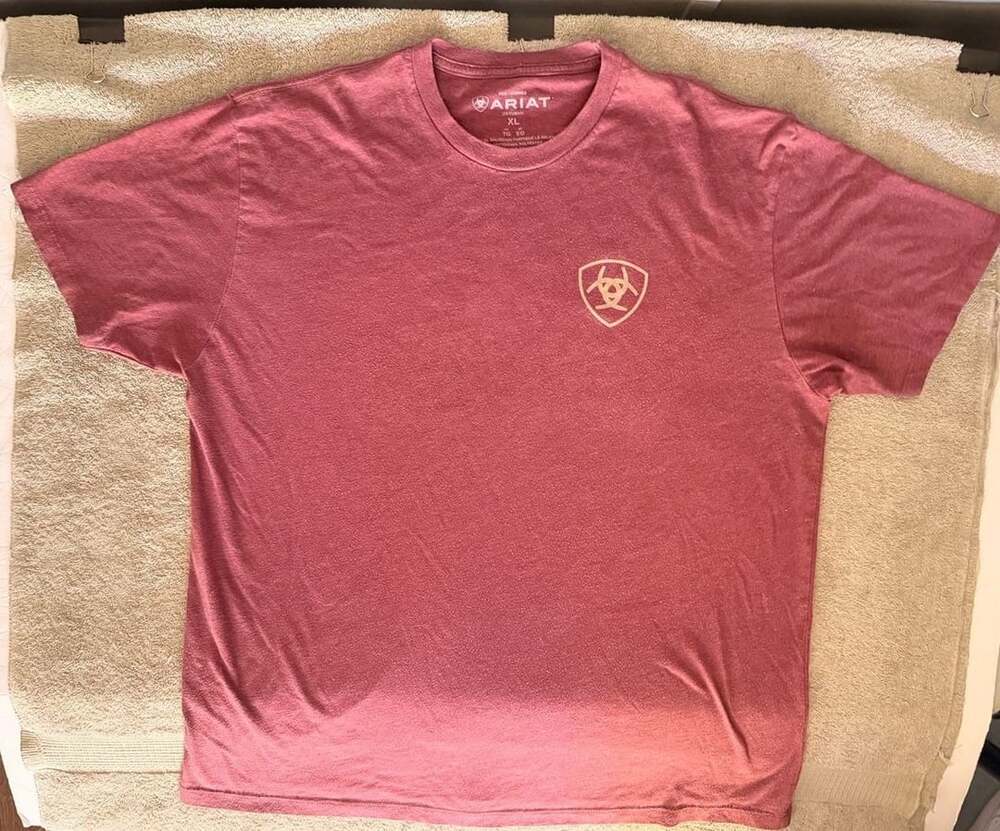 Ariat Men's Southwestern Fill Logo Short Sleeve Graphic T-Shirt Burgundy XL